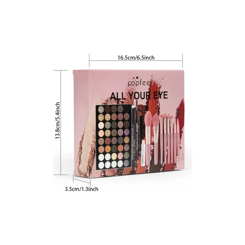 Paleta Sombras 40 Neutros+brochas Pinceles Maquillaje