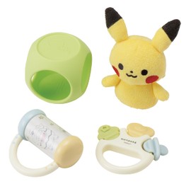 Toy Royal Monpoke Rattle Set, Pikachu (Pikachu Plush Toy, Chime, Teething / Soft Ball), Pastel Colors, Fashionable (Light / Washable with Water), Baby Shower Gift, Present, Baby