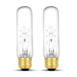 lumenivo Piano Light Bulb 40 watt 120 Volts 一 40T10/CL Light Bulb Display Replacement 一 T10 Bulb Medium Base (E26) 一 280 Lumen Clear Incandescent Bulb for Illuminated Display Units 一 2 Pack
