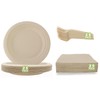 Diihossbox 75 Piece (25 Sets) Biodegradable Paper Plates and Napkins