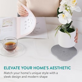 Navaris Set of 2 Diatomaceous Earth Stone Coasters Small - Diatomaceous Tray Water Absorbent - Stone Mat for Bathroom - Bathroom Mat - Grey