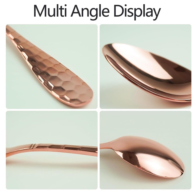 7" Pure Copper Spoon, 99.99% Copper Spoon for Kitchen, Solid