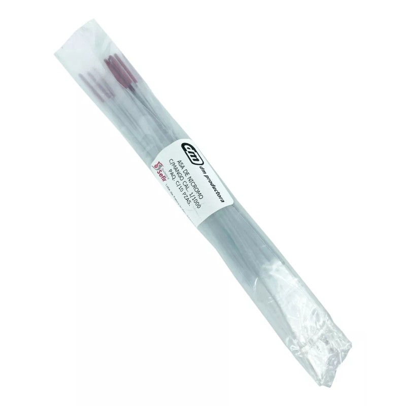 DM Asa Bacteriológica De Nicromo Calibre 1/1000 Roja 3mm 10
