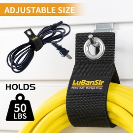 LuBanSir 9 Pack Extension Cord Holder, 17-Inch Extension Cord Storage Strap for Garage Organization and Storage