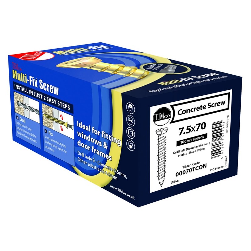 TIMCO ZYP Multi-Fix Concrete Screw - 7.5 x 40 -