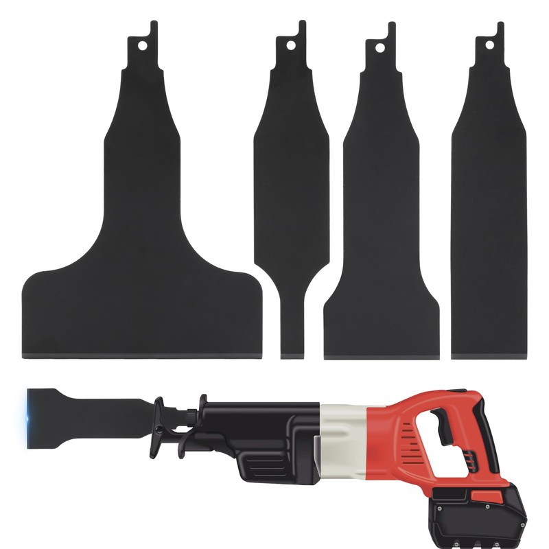 4pcs Reciprocating Saw Scraper Blade, Heavy Duty High Carbon Steel