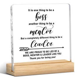 Appreciation Gifts for Boss Mentor Leader, Best Gifts for Women Men Managers Leaders, Acrylic Desk Signs, Home Cubicle Shelf Office Decor, Suitable for Thanksgiving Christmas Birthday