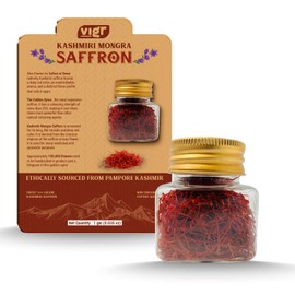 Vigr Premium Kashmiri Mongra Saffron (Kesar/Zafran), Grade A++, Pure Natural Dark Red Threads, AYUSH Certified, 1g and 5g (1g (0.035 oz))