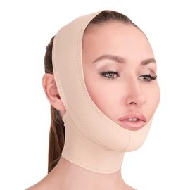 Post Surgical Chin Strap Bandage for Women - Neck and Chin Compression Garment Wrap - Face Slimmer, Jowl Tightening (S)