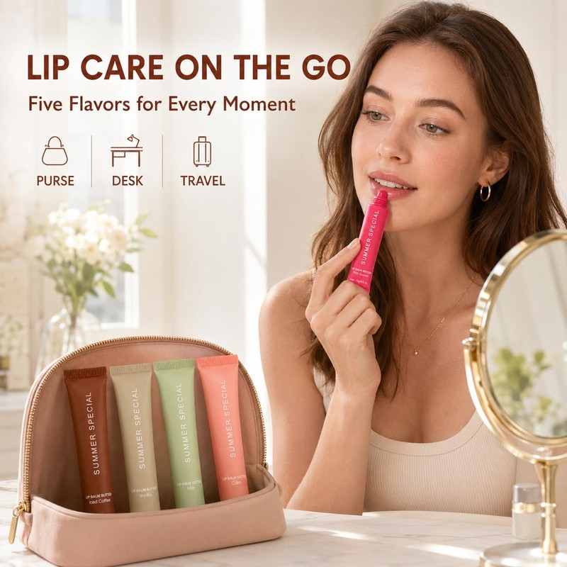 5 Pack Summer Special Lip Balm Butter Set, Tinted Lip