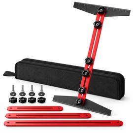 Adjustable Stair Tread Template Tool, 10.2–60 Inch Aluminum Measuring Jig for Stairs, Risers & Shelves with Storage Bag