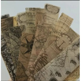 Unbranded 15pcs Nautical Maps- Opaque Washi Stickers- Scrapbook, Journal, DIY Crafts