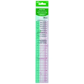 clover Flexible Fabric Measuring Ruler, 30cm, Colourful