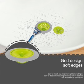 2 PCS Sink Filter, Kitchen Sink Filter Basket, Sink Accessories, Drains & Strainers for Kitchen, Sink Drain Outlet (Green, One Size)