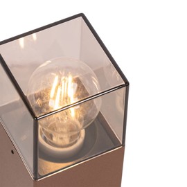 QAZQA - Industrial I Vintage I Industrial I Vintage I Floor Lamp I Floor Lamp I Lamp I Lamp I Lamp I Light for Outdoor Use, Rust Brown, 30 cm, IP44 - Denmark I Outdoor Lighting - Aluminium Rake