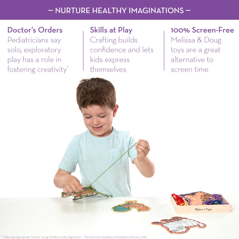 Melissa & Doug Lace and Trace Activity Set: 5 Wooden