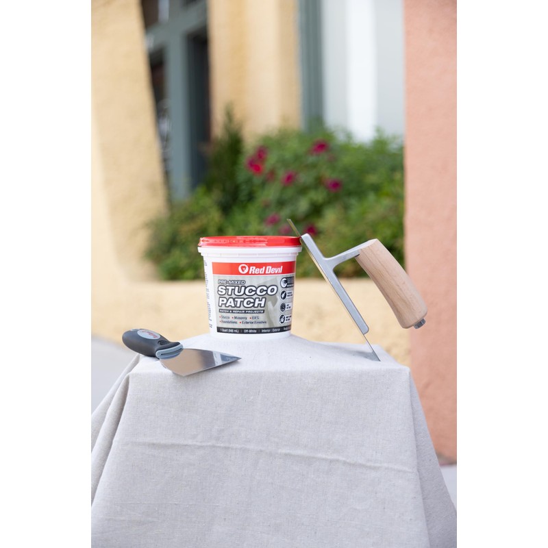 Red Devil 0450 Pre Mixed Stucco Patch, Off White, Quart,