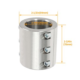 HECASA Split Collar Tube Clamp Compatible with 1-3/4 Inch OD Tube UTV Roll Bar Clamps Weldable Bolt on Roll Cage Mounts 2 Pcs