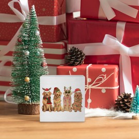 Nvotell Christmas Golden Retriever Wooden Sign - Christmas Dog Wooden Box Sign,Christmas Rustic Dog Box Sign For Farmhouse Bedroom Decor Christmas Wooden Box Sign Dog Gifts For House Decoration,5x5 Inch