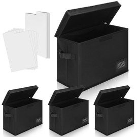 Lincia 4 Pack Comic Book Storage Boxes with 20 Book Dividers Collapsible Comic Box Case with Lid Moistureproof Dustproof Comic Short Box Holds 150-180 Comics Comics,15.4" x 7.5" x 11.4"