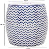 SAFAVIEH Home Collection Salana Chevron White & Navy Ceramic 18-inch