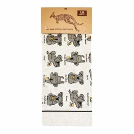 I Love Aus Caffeinated Koalas Tea Towel