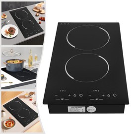 AGULIUM Double Induction Cooktop, 4000W Induction Cooker with 2 Burner, 9 Temp Settings, Independent Control, Portable Electric stove with LED Sensor Touch Screen, 2 Hours Timer