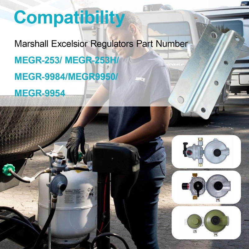 RV Propane Regulator Mounting Bracket for Marshall Excelsior MEGR-900 Regulators