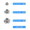 IEUYO Stainless Steel T-Nut, 1/4" 5/16" 3/8" 4-Prong Heavy Duty