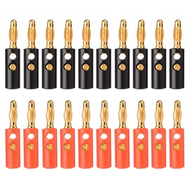 UP to 40Pcs Black Red Connector 4mm Gold Plated Banana Audio Speaker Wire Plugs