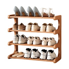 Magnitt Shoe Racks, Wooden Stackable Shoe Storage Shelves, 15-20 Pairs Shoe Organizer Free Standing Shoe Shelf for Entryway, Closet, Hallway, Multifunctional Front Door Shoe Rack (5 layer 50cm)