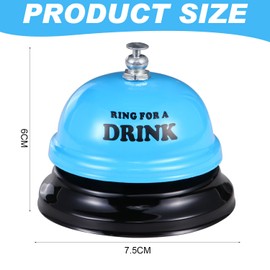 Arcjunys Table Bell, Table Bell, Reception Bell Made of Stainless Steel Metal Service Bell Service Bell for Restaurant Kitchen Hotel Bars Schools Hospitals Warehouses (Blue)