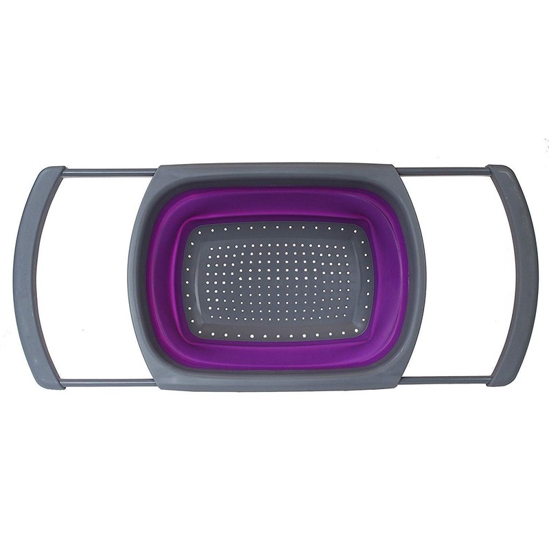 Purple Collapsible Silicone Kitchen Colander/Strainer