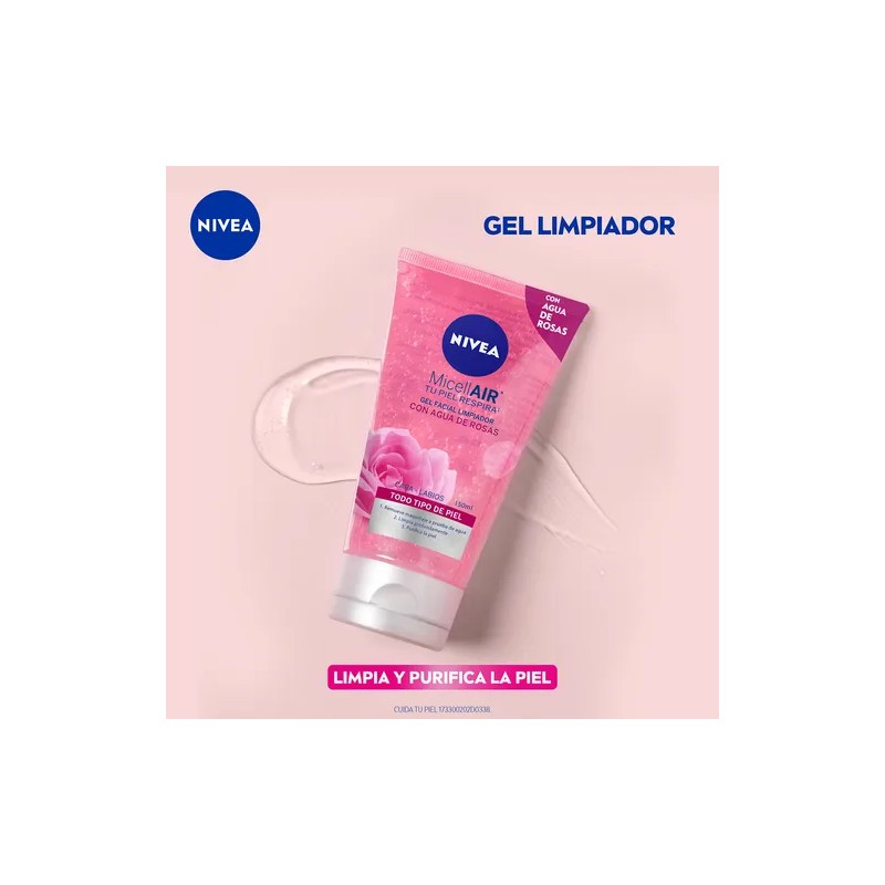Gel Facial Limpiador Nivea Agua De Rosas 150 Ml