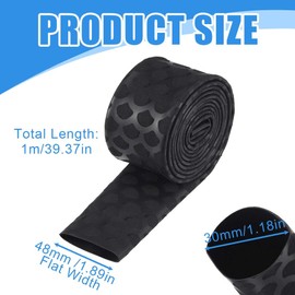 NHQZ NHQ Heat Shrink Tubing, Black, 30 mm Diameter, 1 Metre 2:1 Ratio, Heat Shrink Tubing, Black Heat Shrink Tubing, Fish Scale Shape, black