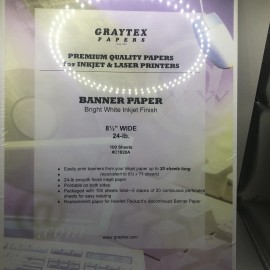 Graytex InkJet Laser BANNER Paper: 100 Sheets C1820A  New Sealed
