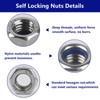 Nuts M6 Stainless Steel Nuts, 34 Pieces Hex Nuts, Self-Locking