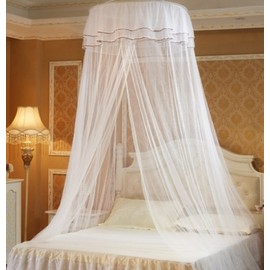 White Curtain Style Canopy Bed Mosquito Net DP74065