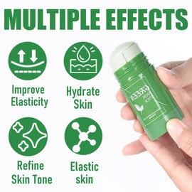 2 Stück Green Mask Stick, Green Tea Mask Für Deep Cleansing, Porenverfeinerung und Feuchtigkeitsbalance, Ölkontrolle für Moisturizing Nourishing Skin, Reduzierung von Mitessern