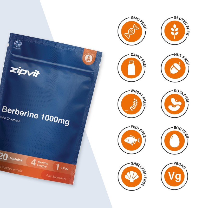 Zipvit Berberine 1000mg with Chromium - 120 Capsules - 4