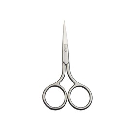 Motanar Silver Professional Stainless Steel Facial Hair Scissors for Men Moustache Beard Trimming Grooming - Safety Use for Eyebrows Eyelashes Nose and Ear Hair
