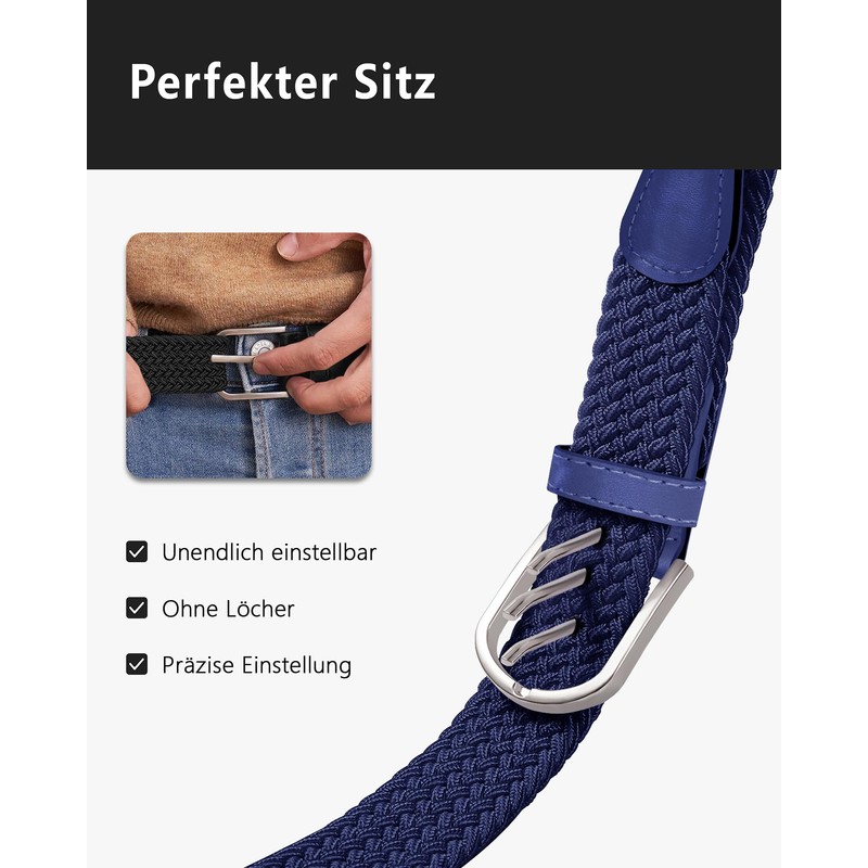 YOUCHAN Pack of 2 belts for men and women, elastic