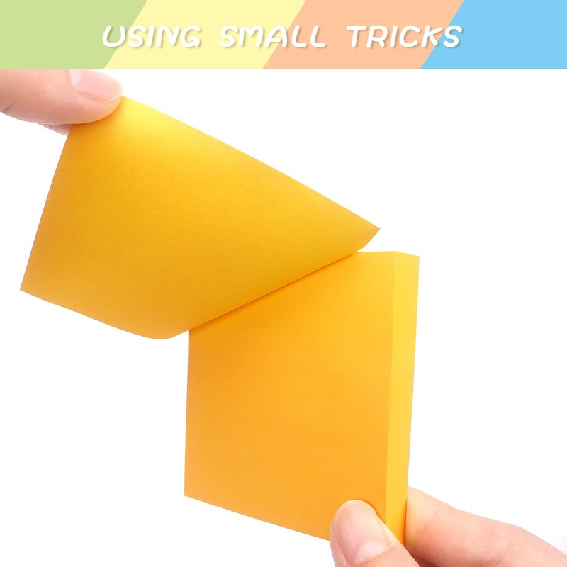Sticky Notes 3x3 Self-Stick Notes Pads with 6 Bright Colors,