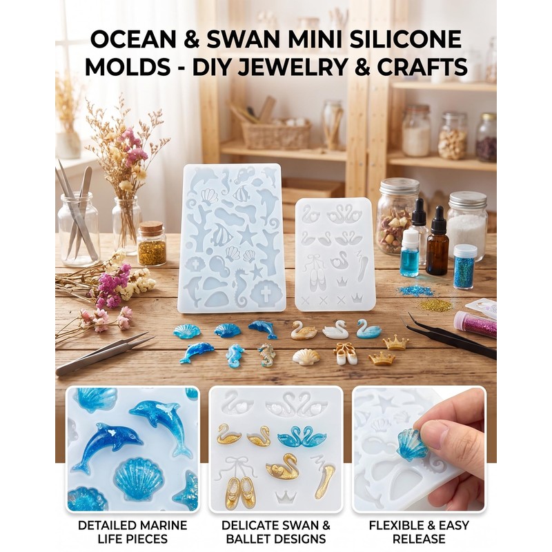 2pcs 2 Styles Reusable Silicone Mold for Women DIY Nail