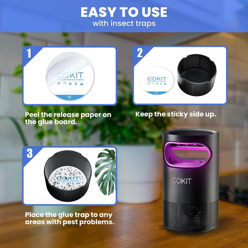 COKIT 12 Packs Glue Pads Flying Insect Trap Refill Indoors