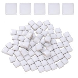 sourcing map 100g Square Mosaic Tiles, Colorful Ceramic Mosaic Tiles for Crafts Bulk Mosaic Supplies for Home Decoration Art Crafts DIY Projects, 0.4 x 0.4Inch, White