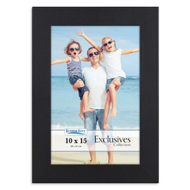 Icona Bay 10 x 15 cm Black Picture Frame, Sturdy Composite Wood Picture Frame, Elegant Design, Table Top or Wall Mount, Exclusive Collection