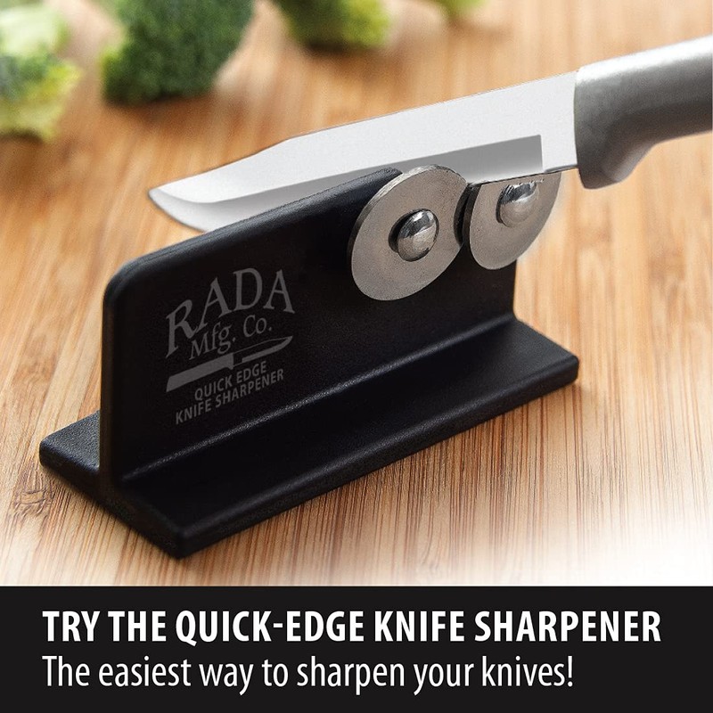 Rada Cutlery Quick Edge Knife Sharpener (R119), 3.5"x2", Stainless Steel