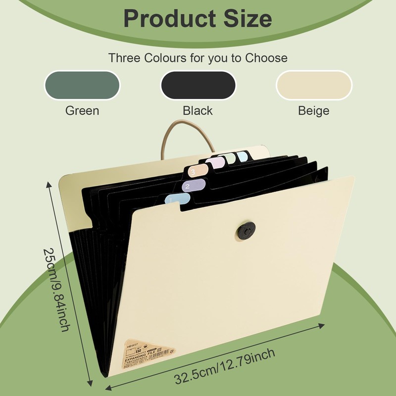 Elezeal Expanding File Folder - Accordion Document Holder with 13