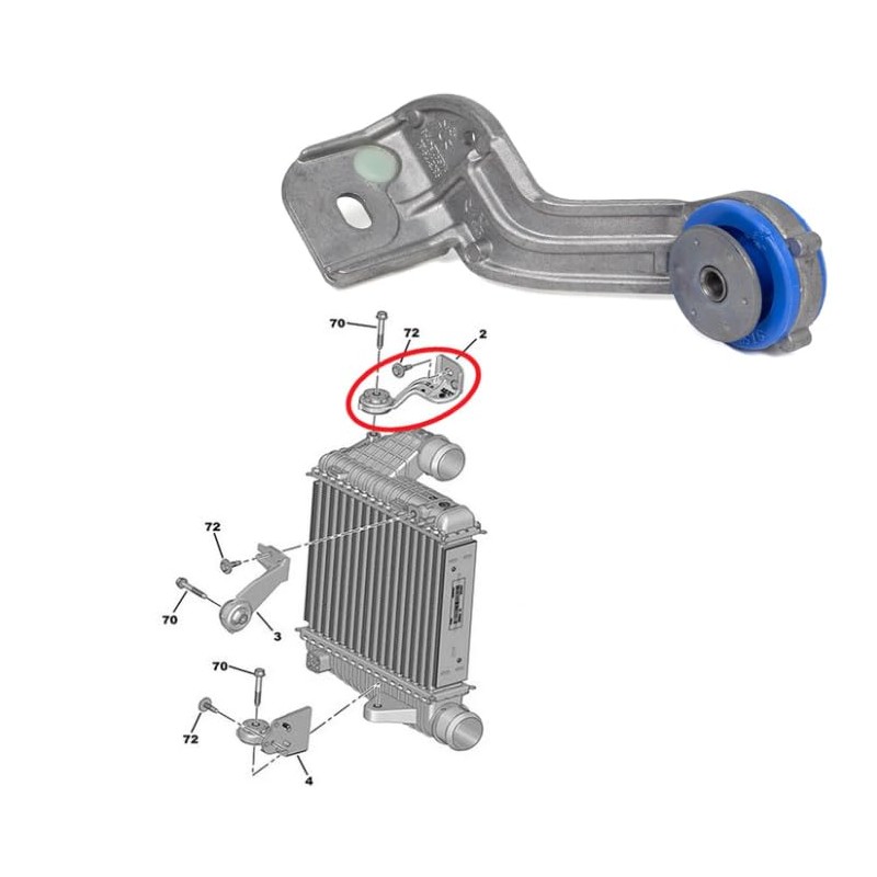Intercooler Radiator Bracket Upper Holder for Peugeot Partner 9803779180